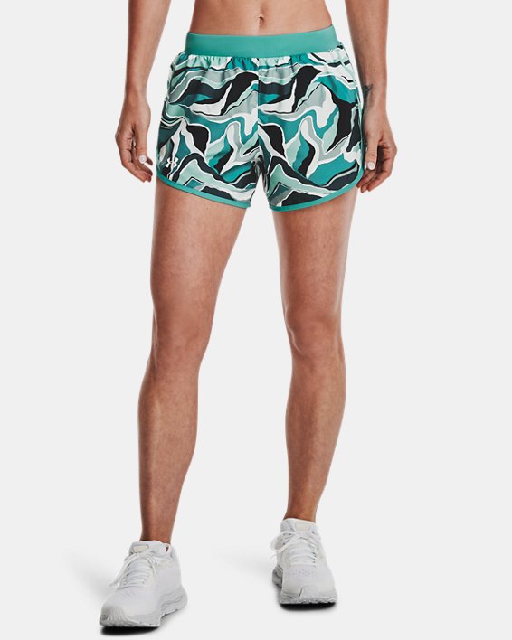 Women's UA Fly-By 2.0 Printed Shorts, Green, pdpMainDesktop image number 0